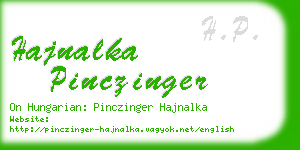 hajnalka pinczinger business card